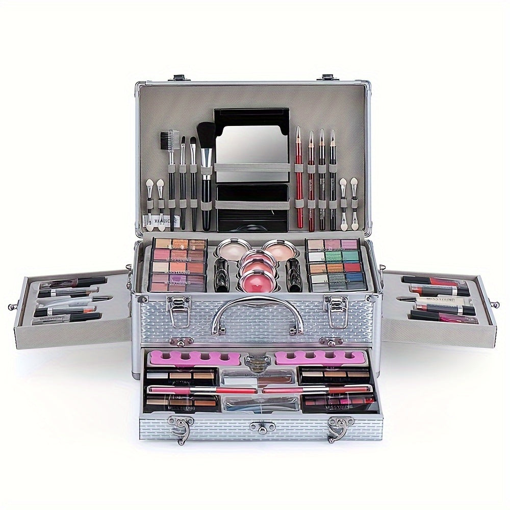 106pcs Professional Makeup Set - The Ultimate All-In-One Beauty Kit with Eyeshadow, Lipstick, Blush, Lip Liner, Makeup Brushes And More - Perfect Gift for Halloween, Music Festivals, Makeup Artists And Beauty Lovers