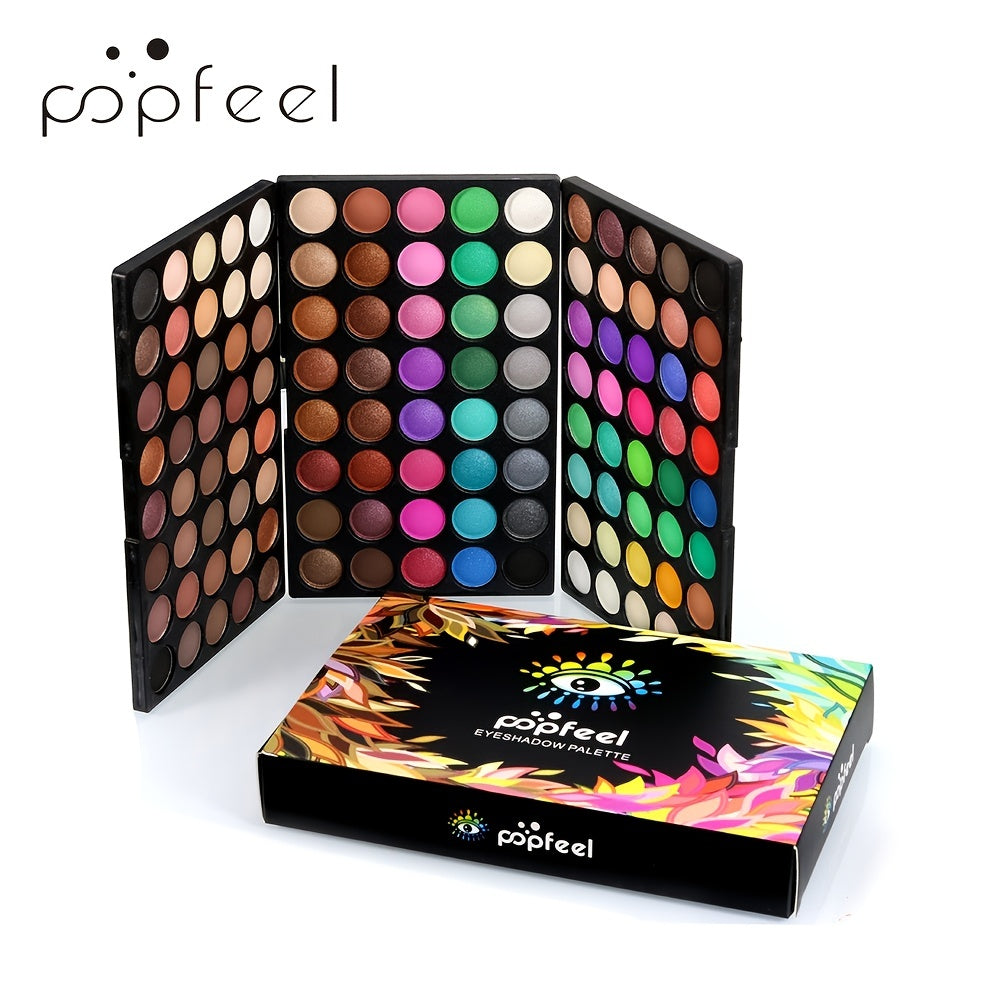 POPFEEL Mini Eyeshadow Palette - Professional Travel Portable Eye Shadow Combination Set with 3-in-1 Multicolor Glitter Eyeshadow For Music Festival, Carnival/Mardi Gras/Masquerade