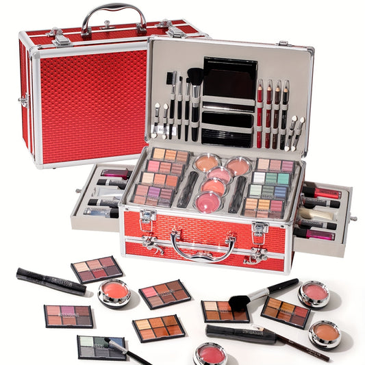106pcs Professional Makeup Set - The Ultimate All-In-One Beauty Kit with Eyeshadow, Lipstick, Blush, Lip Liner, Makeup Brushes And More - Perfect Gift for Halloween, Music Festivals, Makeup Artists And Beauty Lovers