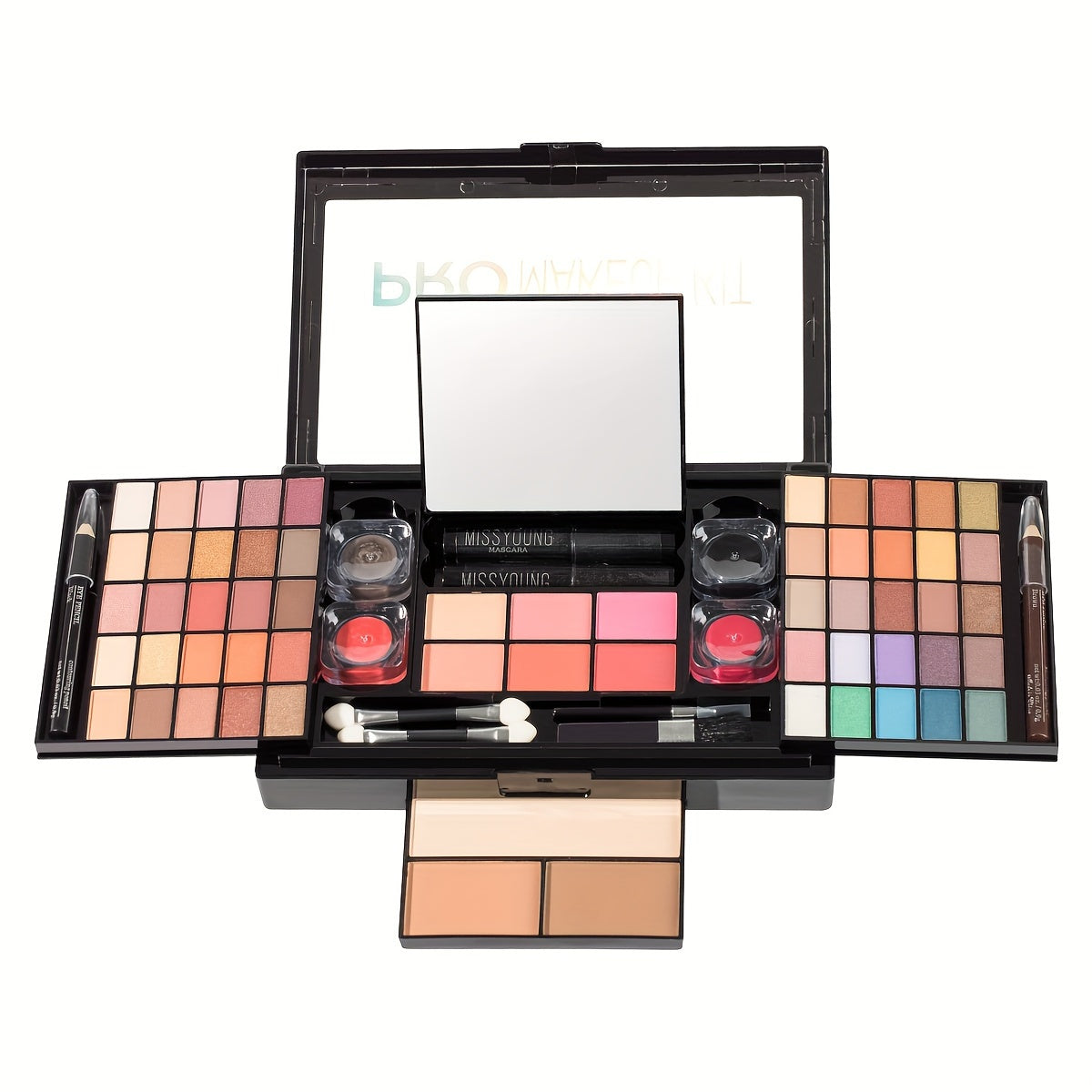 All-in-One Makeup Kit, Eyeshadow Palette Combo, Portable Beauty Cosmetics Set With Eye Shadow, Blush, Powder, Lip Gloss, For Beginners & Gifts, Removable & Travel-Friendly