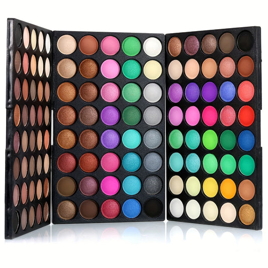 120 Color Christmas Eye Shadow With 8 Makeup Brushes Multi-color Eye Shadow Palette Stage Makeup Cosplay Pearlescent Matte Multi-color Eye Shadow Winter Makeup Valentines Day Gifts