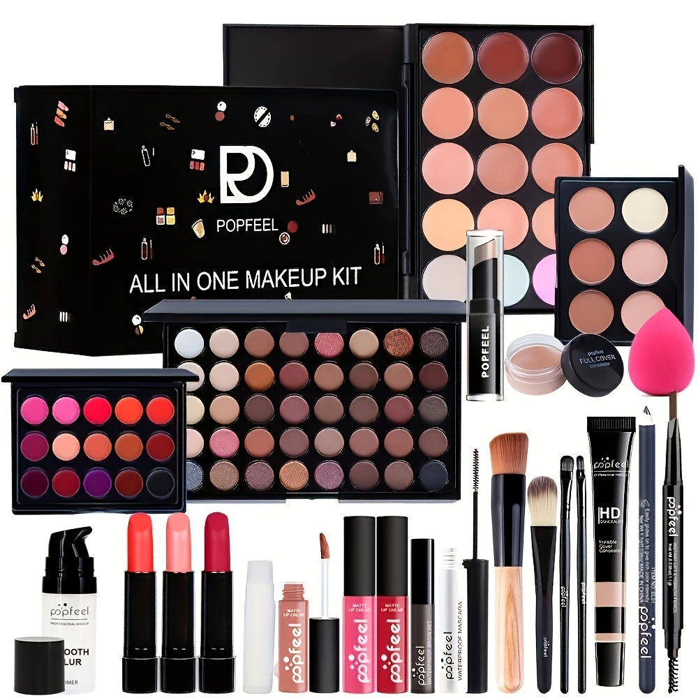 40-color Christmas Eye Shadow Palette Makeup Set Tools Mascara Eye Shadow Brush Eyeliner Eyebrow Pencil Combination Set Beginner Makeup Tools Valentine&#39;s Day Christmas Gift Winter Makeup Valentines Day Gifts