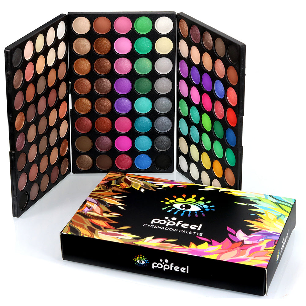 POPFEEL Mini Eyeshadow Palette - Professional Travel Portable Eye Shadow Combination Set with 3-in-1 Multicolor Glitter Eyeshadow For Music Festival, Carnival/Mardi Gras/Masquerade