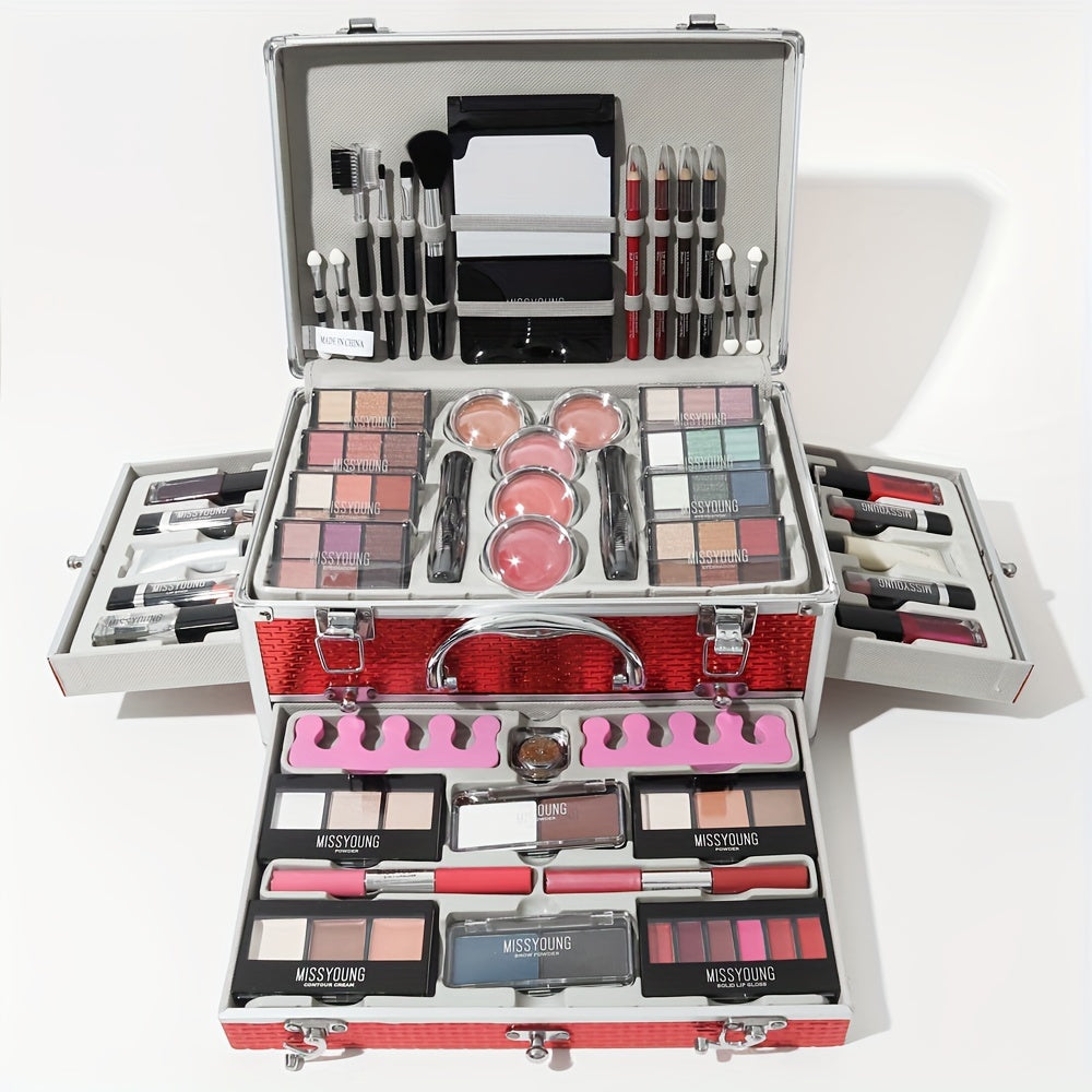 106-Piece Professional Makeup Set - Ultimate Multifunctional Beauty Kit with Eyeshadow, Lipstick, Mascara, Lip Liner, Makeup Brushes, and More - Perfect Gift for Mothers Day, Makeup Artists, and Beauty Enthusiasts