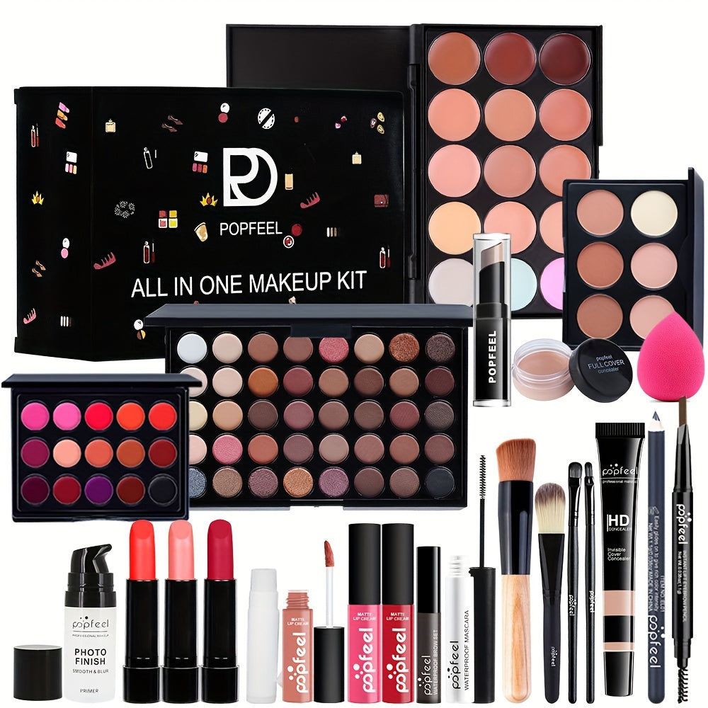Perfect Gift For Makeup Lovers: Combination Makeup Set Gift Box with Eye Shadow, Lipstick, Concealer