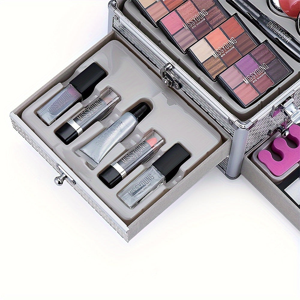 106-Piece Professional Makeup Set - Ultimate Multifunctional Beauty Kit with Eyeshadow, Lipstick, Mascara, Lip Liner, Makeup Brushes, and More - Perfect Gift for Mothers Day, Makeup Artists, and Beauty Enthusiasts