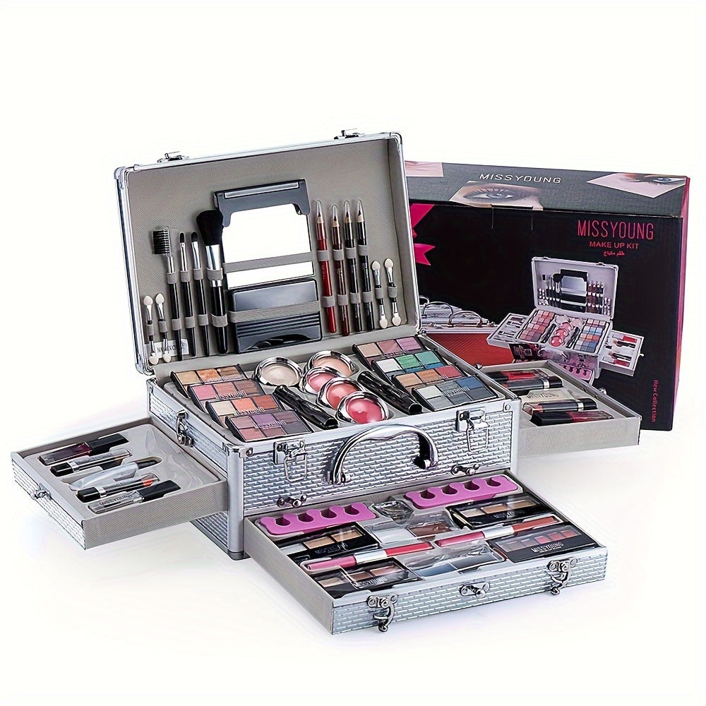106-Piece Professional Makeup Set - Ultimate Multifunctional Beauty Kit with Eyeshadow, Lipstick, Mascara, Lip Liner, Makeup Brushes, and More - Perfect Gift for Mothers Day, Makeup Artists, and Beauty Enthusiasts